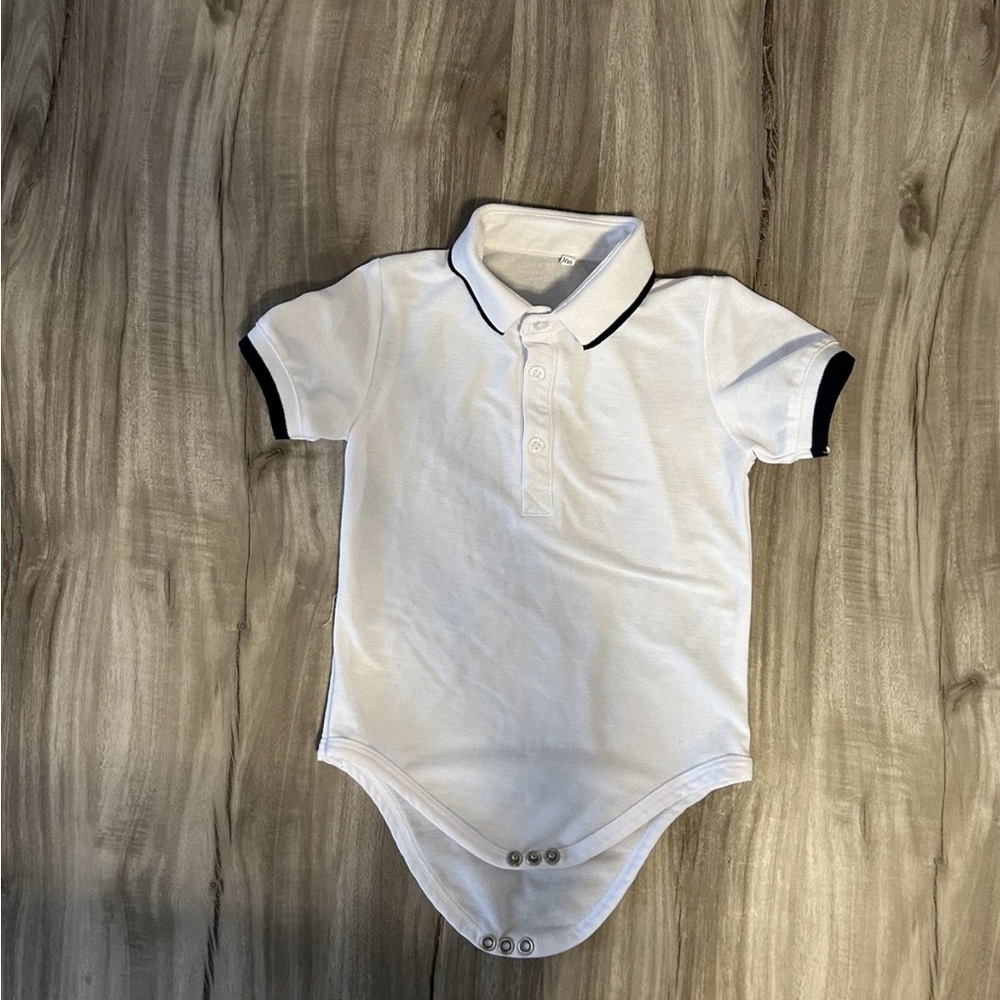 White Polo Baby Onesie